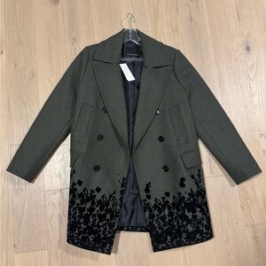 NEW Banana Republic Olive and Black Pea Coat